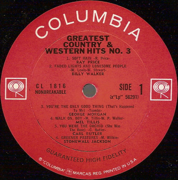 Various : Greatest Country And Western Hits No. 3 (LP, Comp, Mono)