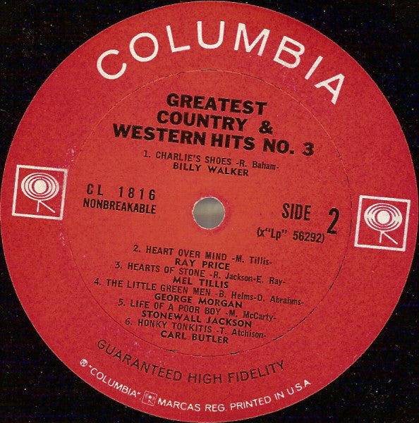 Various : Greatest Country And Western Hits No. 3 (LP, Comp, Mono)