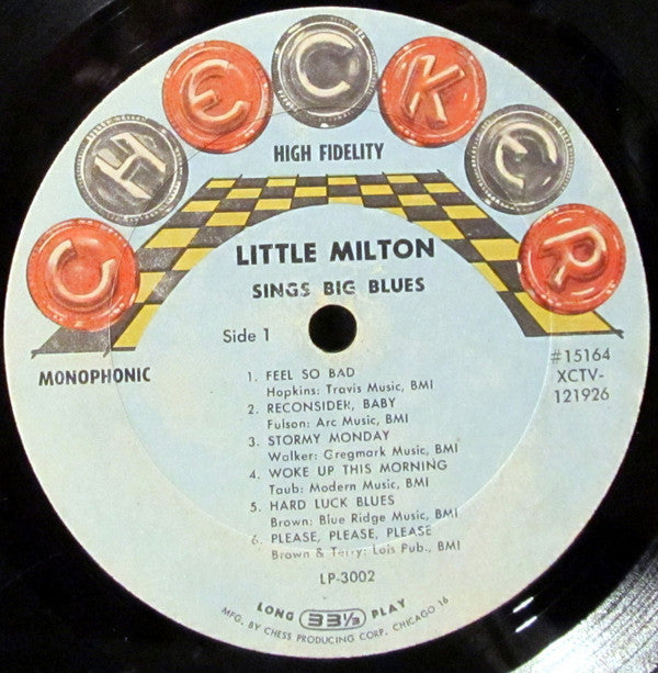 Little Milton : Sings Big Blues (LP, Album, Mono)