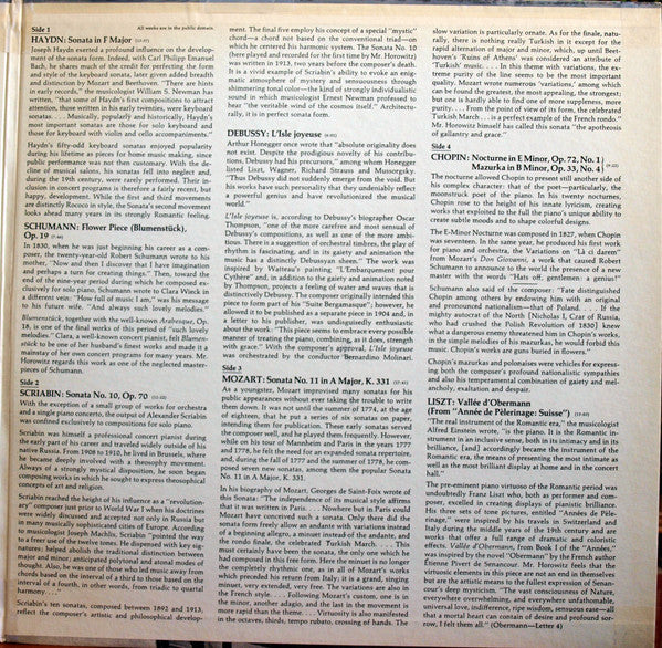 Vladimir Horowitz : Horowitz In Concert (Recorded At His 1966 Carnegie Hall Recitals) (2xLP, Pit)