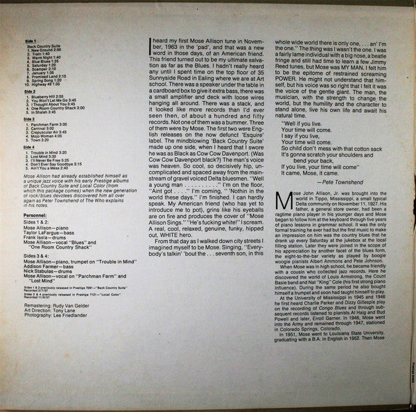 Mose Allison : Mose Allison (2xLP, Comp, Ind)