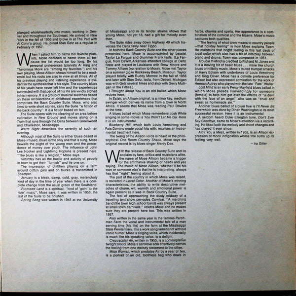 Mose Allison : Mose Allison (2xLP, Comp, Ind)