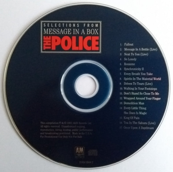 The Police : Selections From Message In A Box (CD, Comp, Promo)