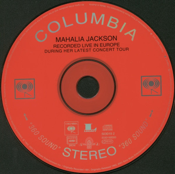 Mahalia Jackson : Recorded Live In Europe During Her Latest Concert Tour (CD, RE)