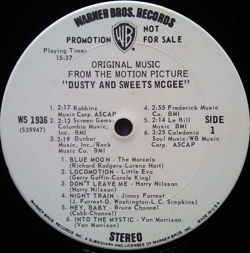 Various : Music From The Motion Picture Dusty And Sweets McGee (LP, Comp, Promo)