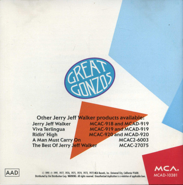 Jerry Jeff Walker : Great Gonzos (CD, Comp)