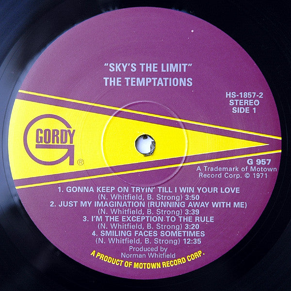 The Temptations : Sky's The Limit (LP, Album, RE)