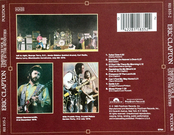 Eric Clapton : Timepieces Vol. II - 'Live' In The Seventies (CD, Comp, RE)