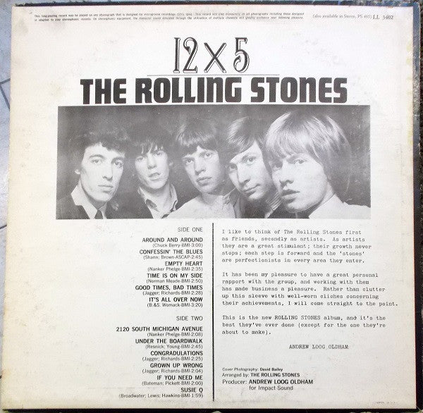 The Rolling Stones : 12 X 5 (LP, Album, Mono, RE)
