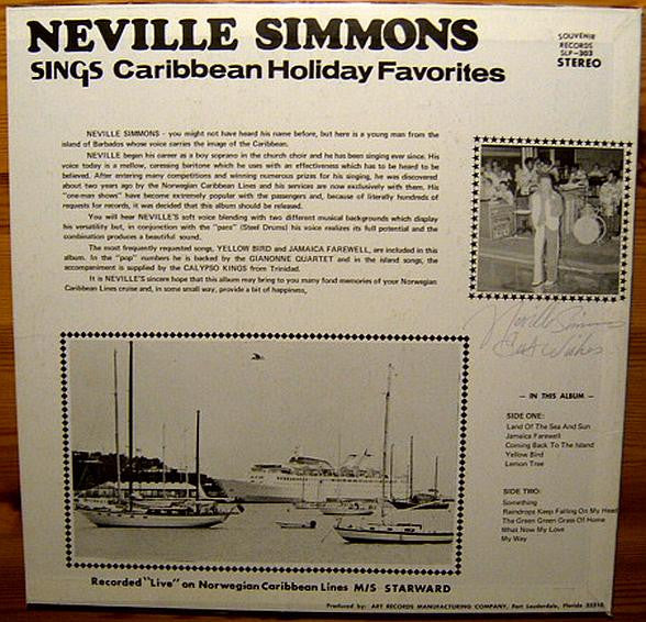 Neville Simmons : Sings Caribbean Holiday Favorites (LP, Album)