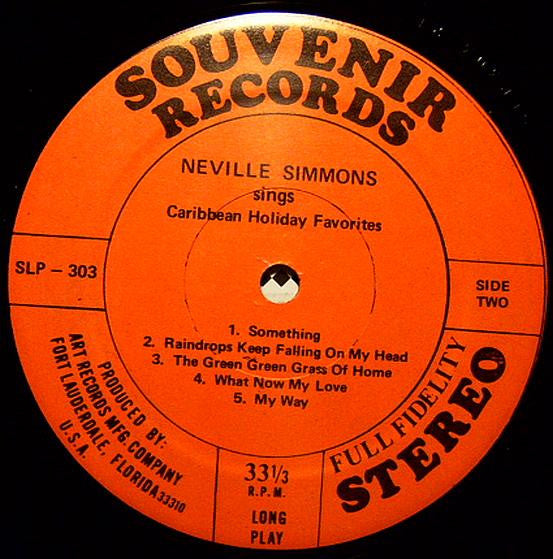 Neville Simmons : Sings Caribbean Holiday Favorites (LP, Album)