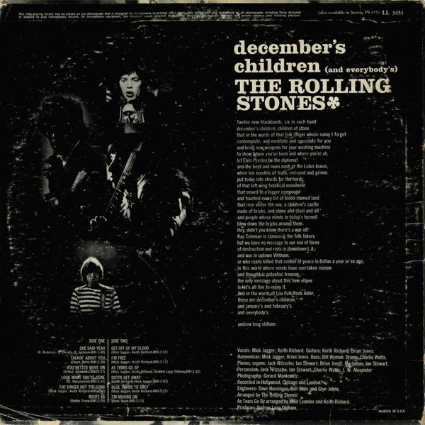 The Rolling Stones : December's Children (And Everybody's) (LP, Album, Mono)