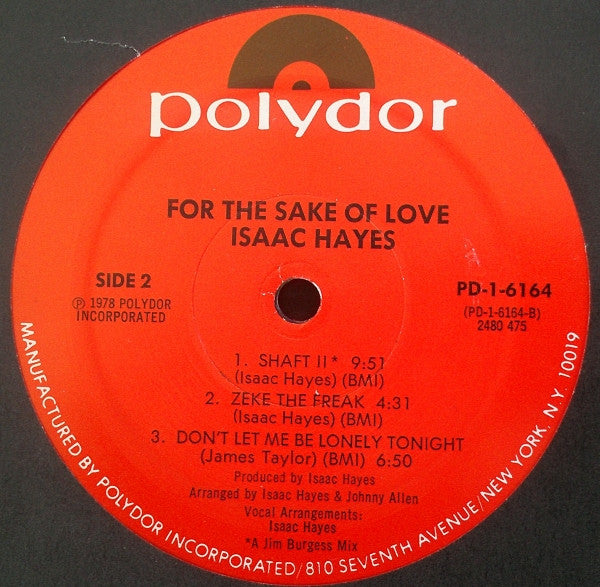 Isaac Hayes : For The Sake Of Love (LP, Album, Mon)