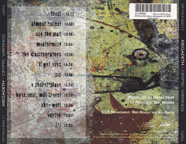 Megadeth : Cryptic Writings (HDCD, Album, Club)