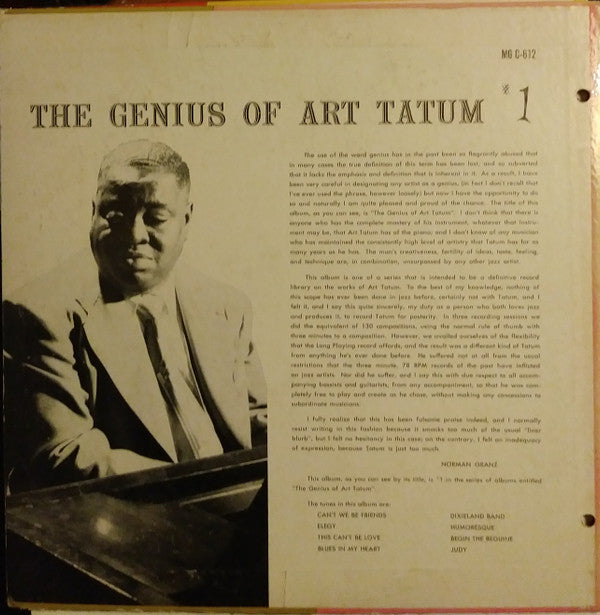 Art Tatum : The Genius Of Art Tatum #1 (LP, Album, Mono, Hol)