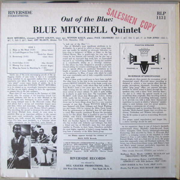 Blue Mitchell : Out Of The Blue (LP, Album)