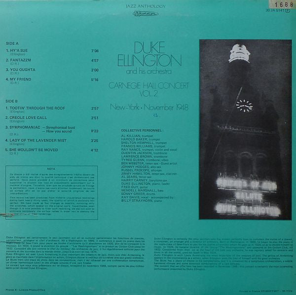 Duke Ellington And His Orchestra : Carnegie Hall Concert 1948 - Vol. 2 (LP, Mono)