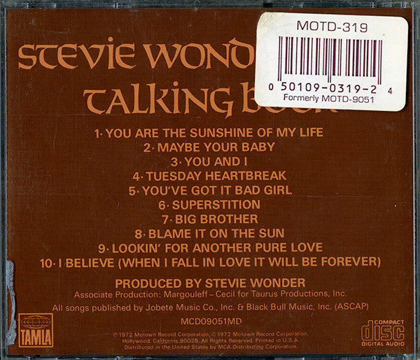 Stevie Wonder : Talking Book (CD, Album, RE)
