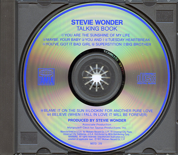Stevie Wonder : Talking Book (CD, Album, RE)