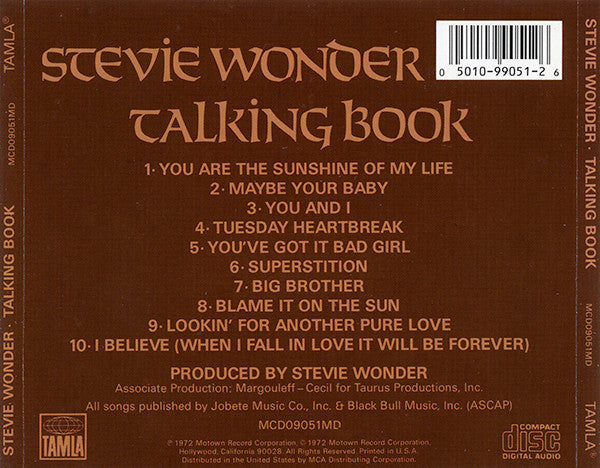 Stevie Wonder : Talking Book (CD, Album, RE)