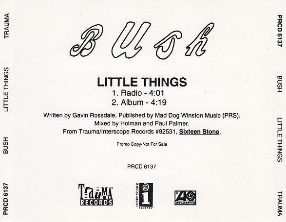 Bush : Little Things (CD, Single, Promo)