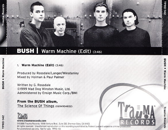 Bush : Warm Machine (CD, Single, Promo)