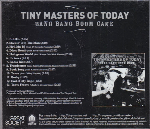 Tiny Masters Of Today : Bang Bang Boom Cake (CD, Album, Promo)