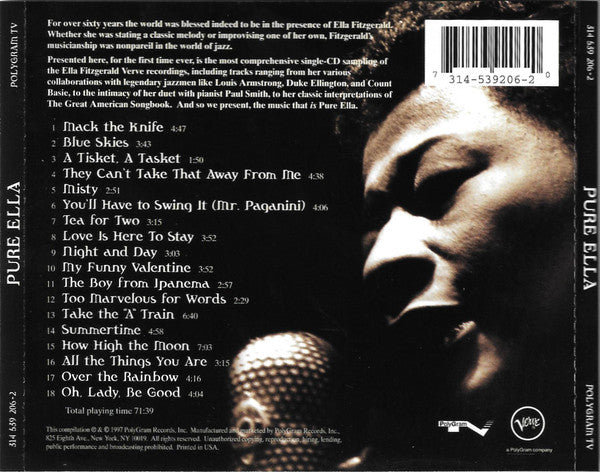 Ella Fitzgerald : Pure Ella (CD, Comp)