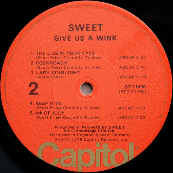The Sweet : Give Us A Wink (LP, Album, Los)