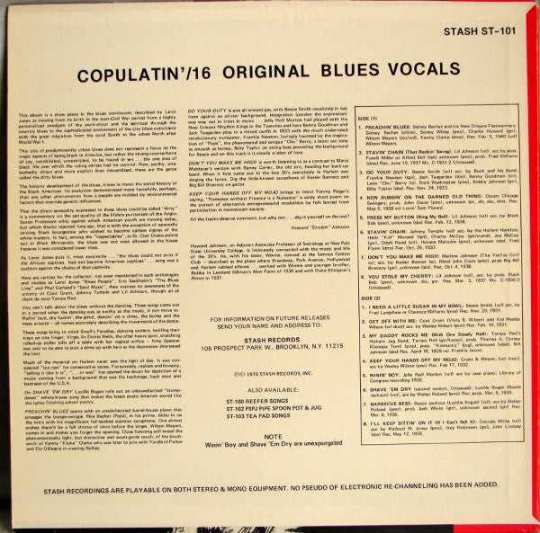 Various : Copulatin' Blues Volume One (LP, Comp, RE)