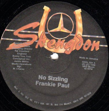 Frankie Paul : No Sizzling (12")