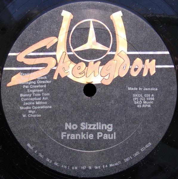Frankie Paul : No Sizzling (12")