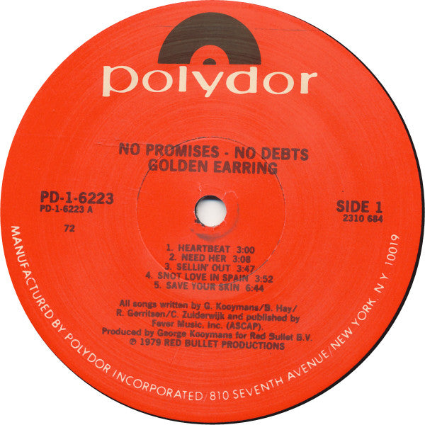 Golden Earring : No Promises - No Debts (LP, Album)