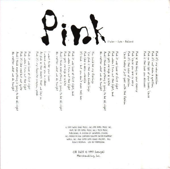 Aerosmith : Pink (CD, Single, Promo)