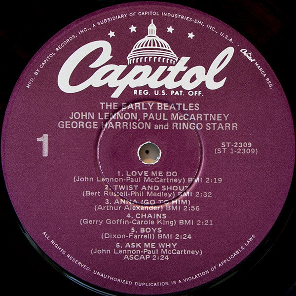 The Beatles : The Early Beatles (LP, Comp, RE, Win)