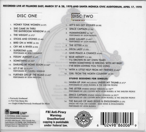 Joe Cocker : Mad Dogs & Englishmen (2xCD, Album, Dlx, RE)