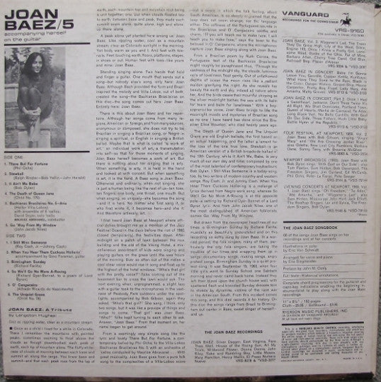 Joan Baez : 5 (LP, Album, Mono)