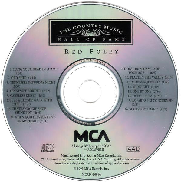 Red Foley : The Country Music Hall Of Fame (CD, Comp)