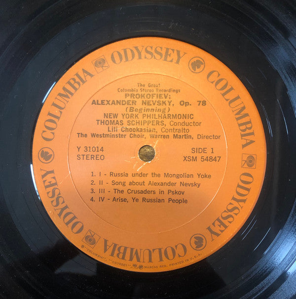 Thomas Schippers, New York Philharmonic, Lili Chookasian, Westminster Symphonic Choir, Sergei Prokofiev : Alexander Nevsky (LP, RE)