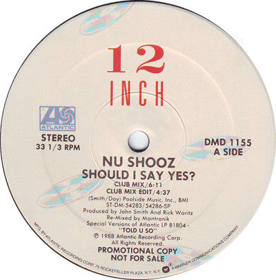 Nu Shooz : Should I Say Yes? (12", Promo)