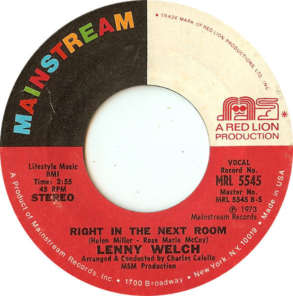 Lenny Welch : Since I Don't Have You (7")