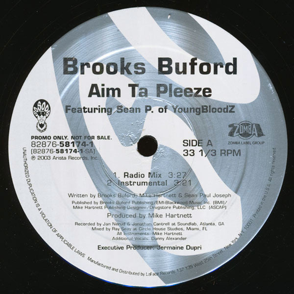 Brooks Buford : Aim Ta Pleeze (12", Promo)