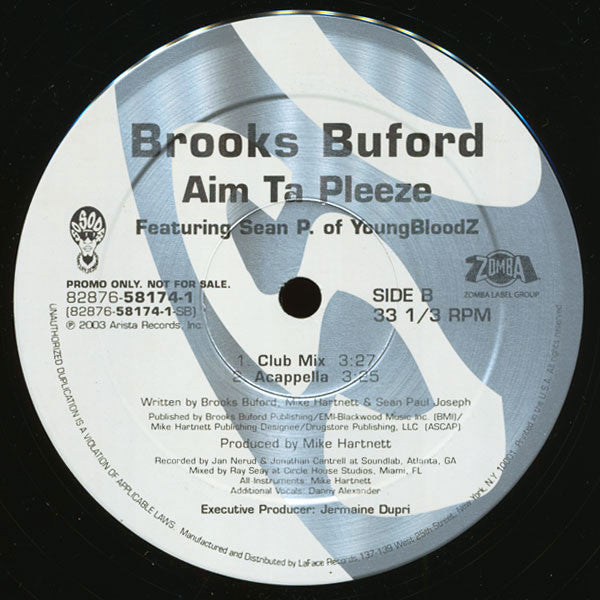 Brooks Buford : Aim Ta Pleeze (12", Promo)