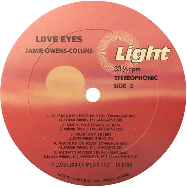 Jamie Owens-Collins : Love Eyes (LP, Album)