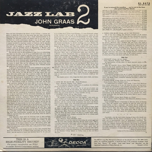 John Graas : Jazz Lab 2 (LP, Album)