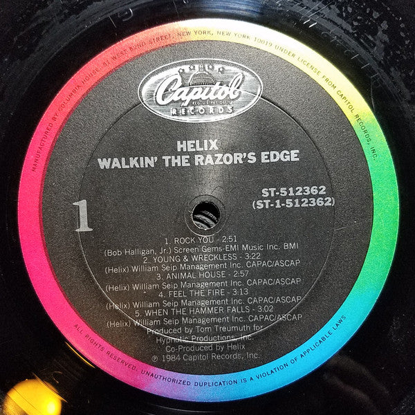 Helix (3) : Walkin' The Razor's Edge (LP, Album, Club)