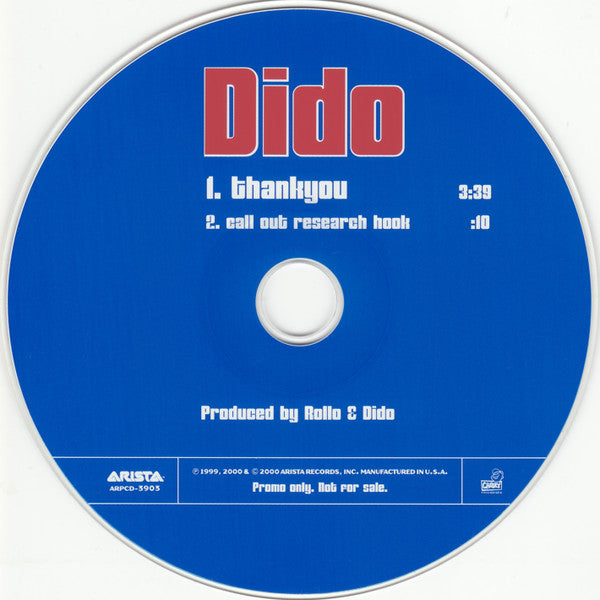 Dido : Thankyou (CD, Single, Promo)