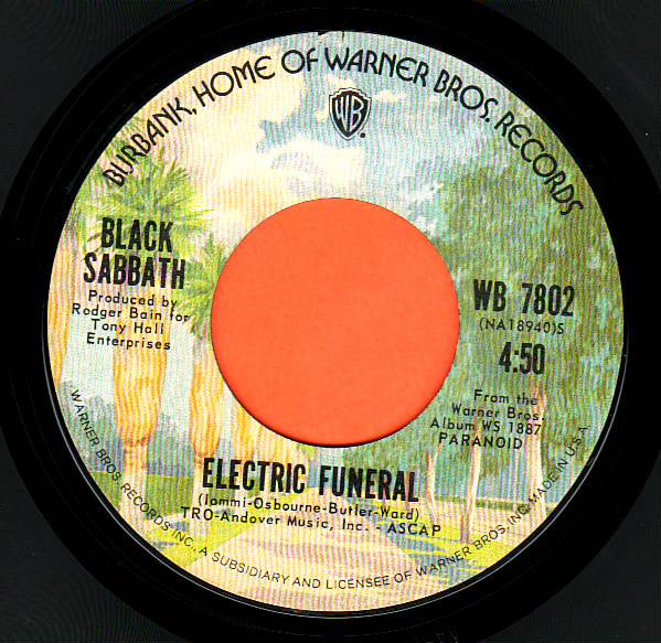 Black Sabbath : Iron Man / Electric Funeral (7", Single, RE, Styrene, Ter)