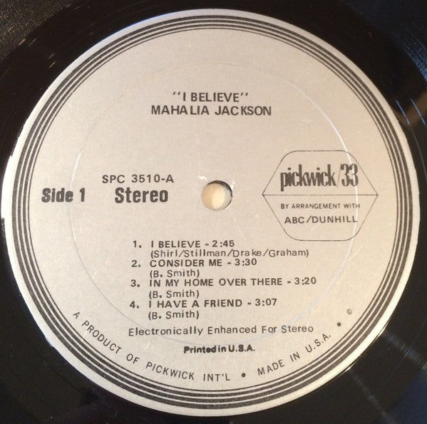 Mahalia Jackson : I Believe (LP, Comp, RE)