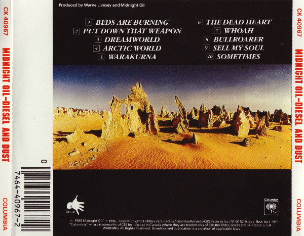 Midnight Oil : Diesel And Dust (CD, Album, RE, Pit)